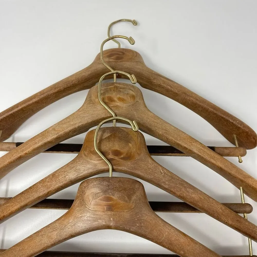 Samuelsohn Suit Coat Hanger Heavy Duty Composite Wood Lot of 4 Hangers Clothing